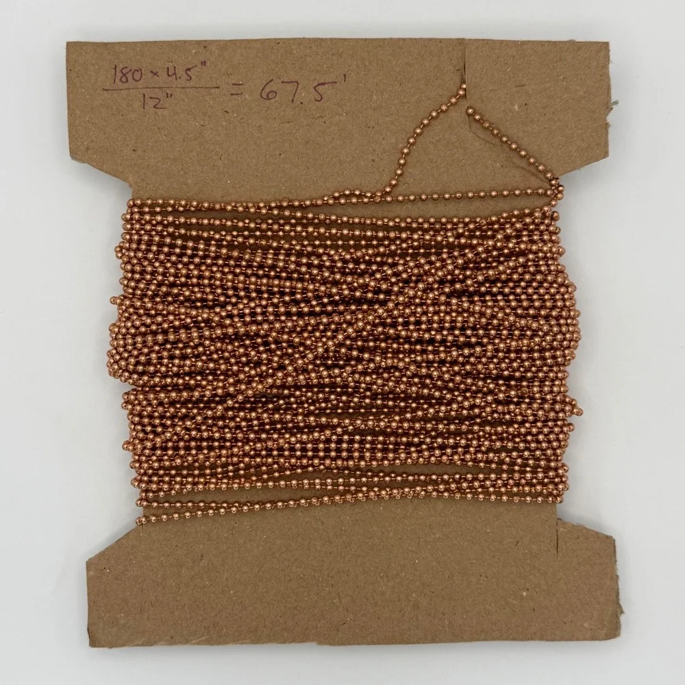 67ft‎ Bulk 2mm Copper Ball Chain Spool for Jewelry Making and Crafts